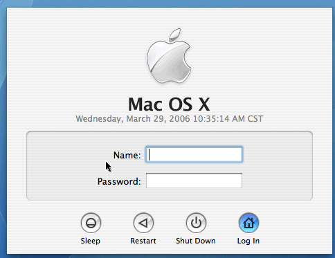 os x login screen