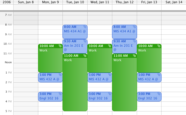 schedule fall '06